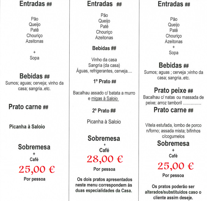 Orçamentos para almoços/jantares de grupo - O Saloio - Restaurante Bar